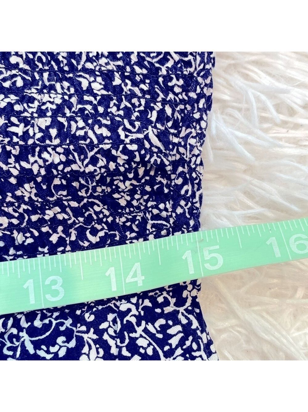 Old Navy navy and White smocked long sleeve A-Line Dress - Picture 11 of 11